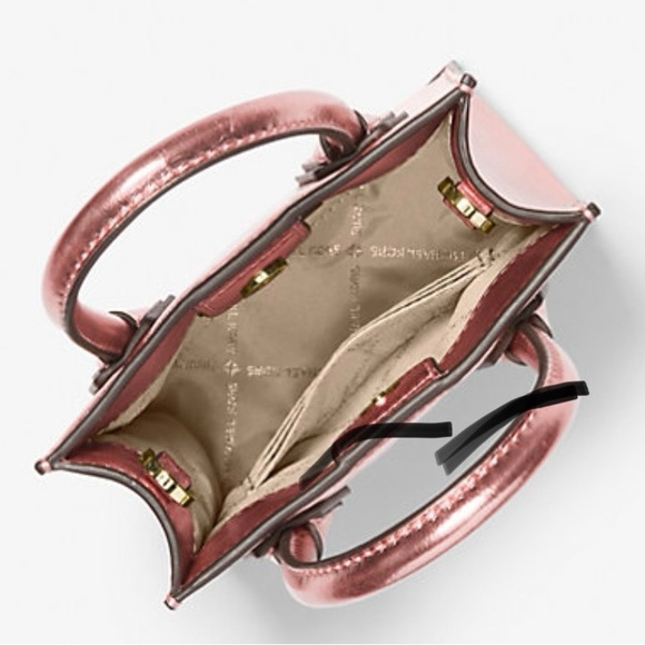 Michael Kors Extra Small Patent Crossbody Bag in Rose Gold - Picture 4 of 4